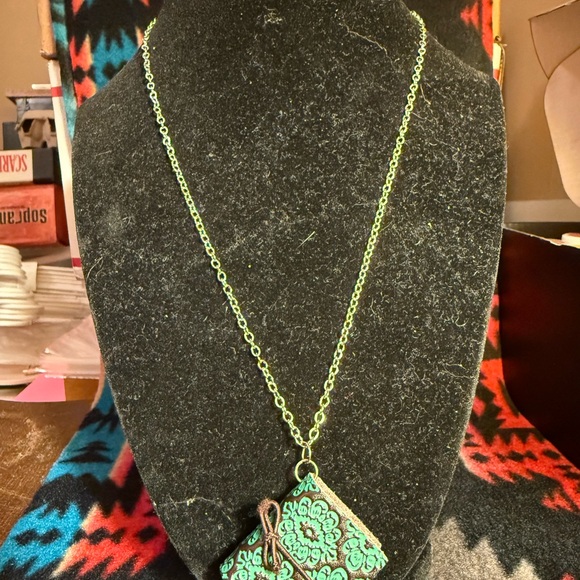 Hand Crafted Jewelry - NWT Green Mini Notebook Necklace
